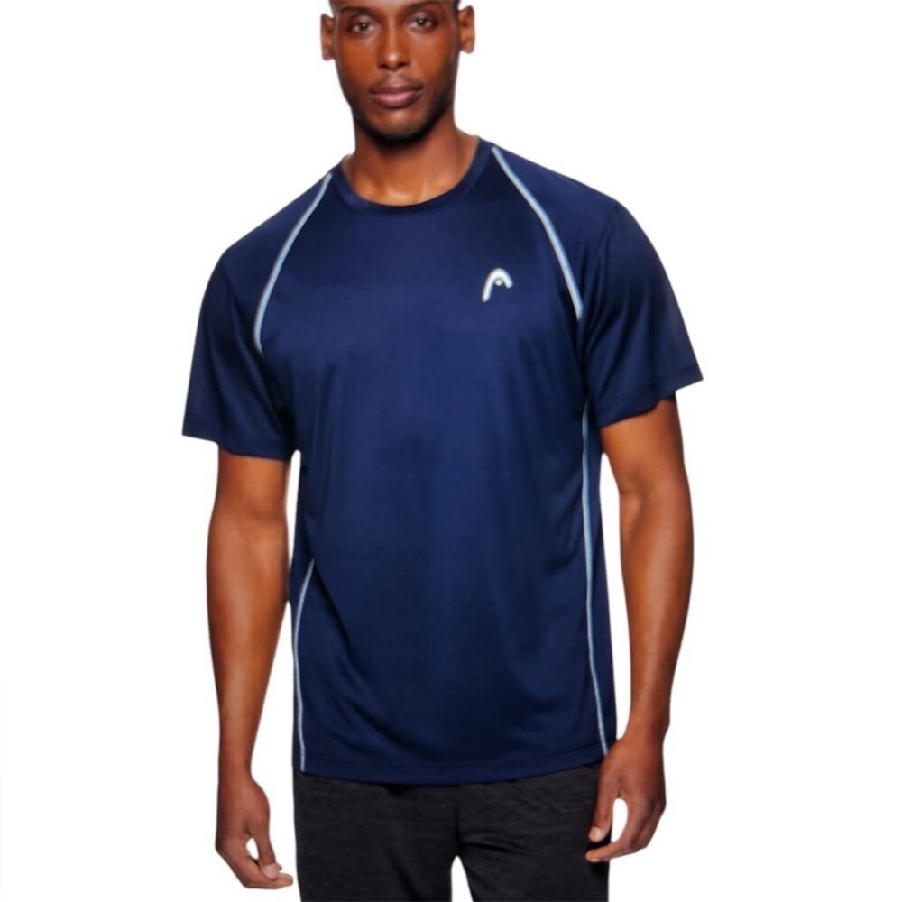 Head Men Active Wear Dark Blue Dri Fit Short Sleeve Size: Medium